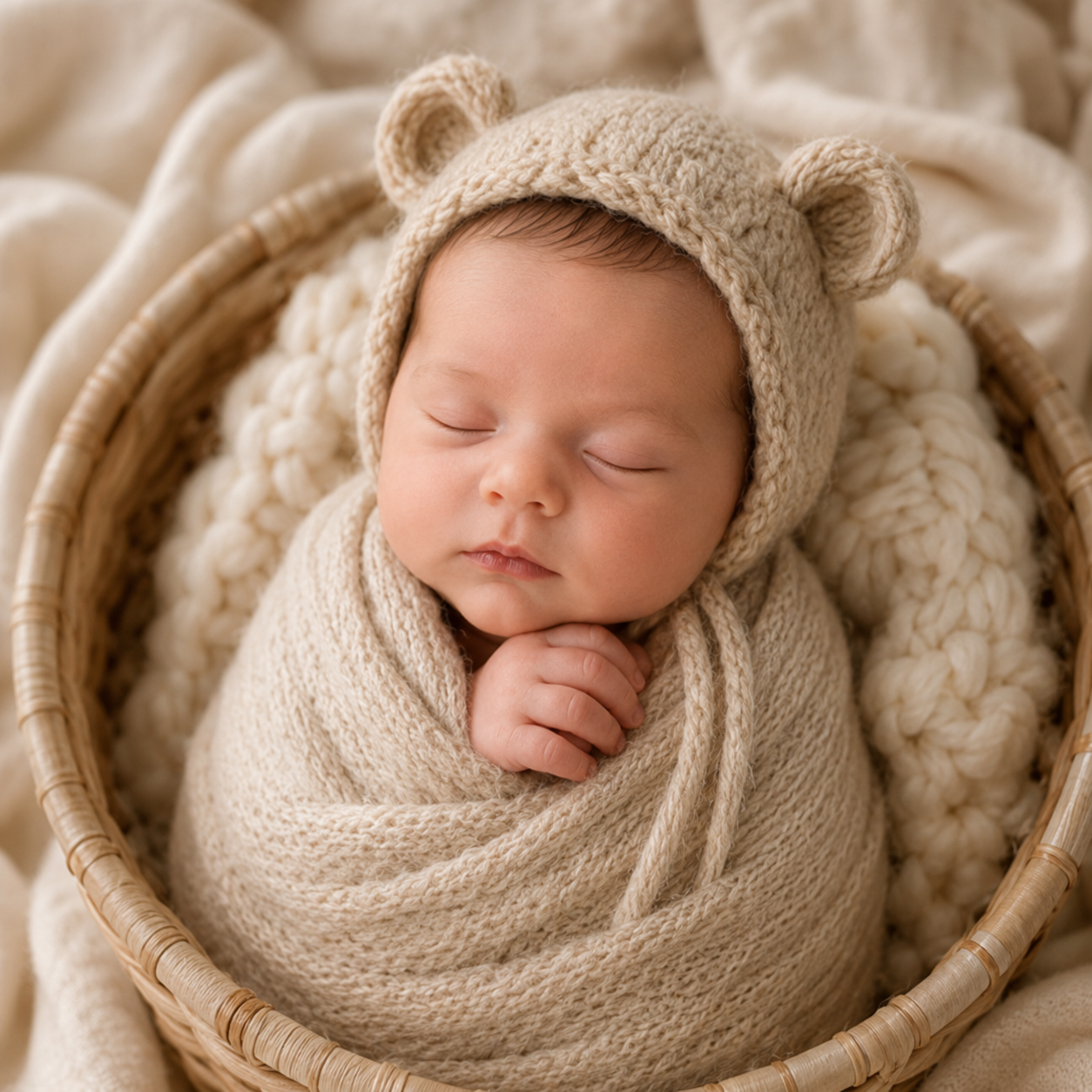 Нежный newborn-портрет после AI-генерации